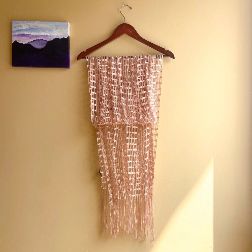 Open Weave Golden Scarf Long